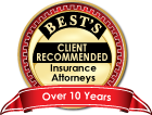 Best's Recommended Insurance Attorney Over 10 Years