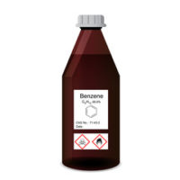 Benzene poison - a dangerous chemical - in a bottle. Benzene poison - a dangerous chemical - in a bottle.