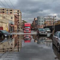 damage after Sandy hurricane in New York city